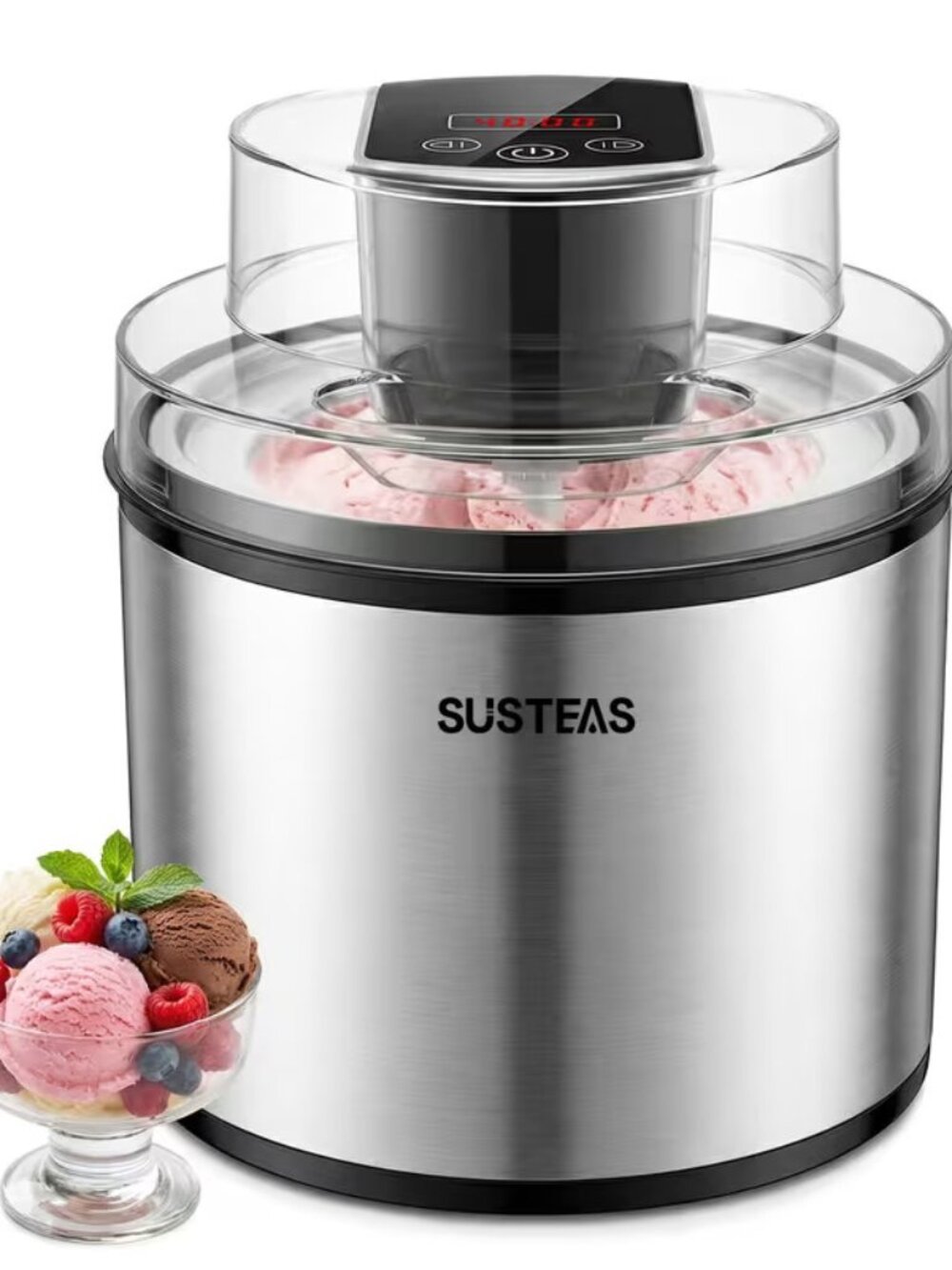 2 L Single-Serve Large Capacity DIY Ice Cream Maker Stainless Steel
